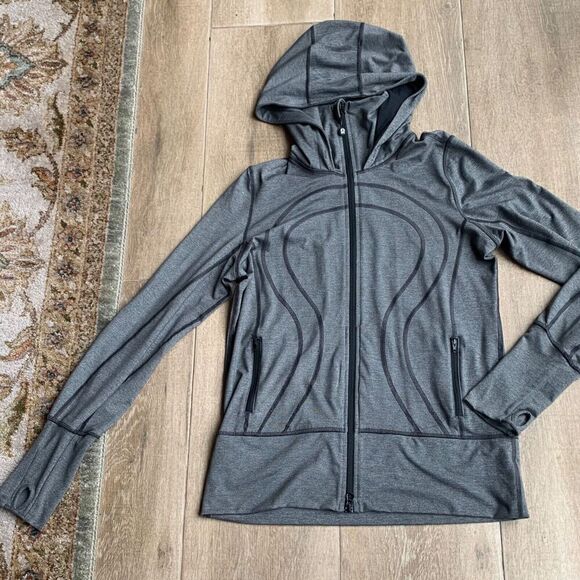 Lululemon IN STRIDE JACKET Full Zip Hoodie TRACK define SWEATSHIRT 8 Gray RARE - Picture 4 of 11
